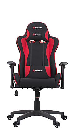 Arozzi Forte Ergonomic Fabric High-Back Gaming Chair, Black/Red