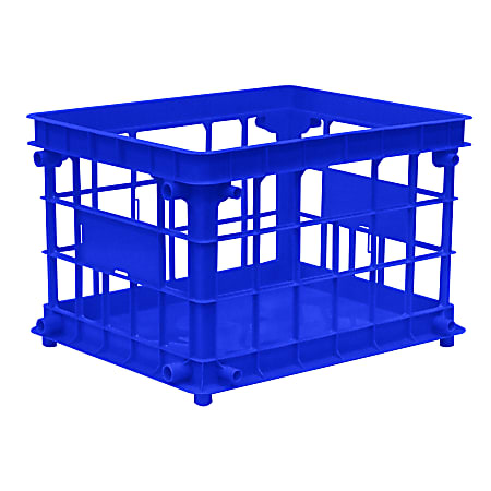 Office Depot® Brand Filing/Stacking Crate, Medium Size, Blue