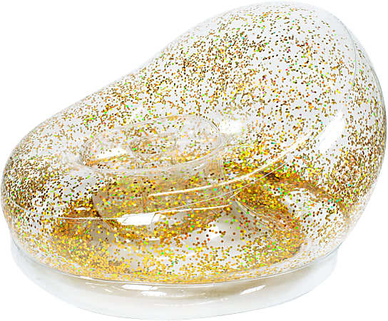 BloChair AirCandy Inflatable Chair, Clear/Gold