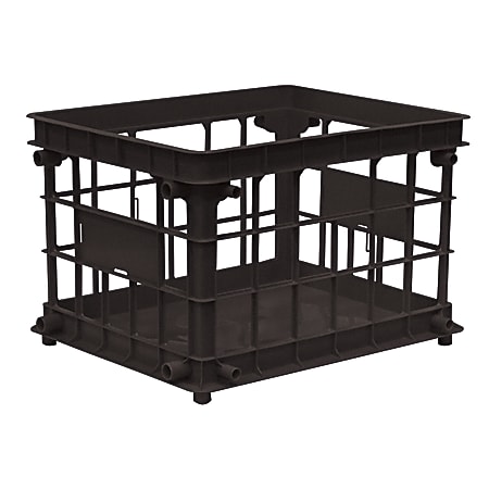 Office Depot® Brand Filing/Stacking Crate, Medium Size, Black