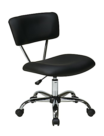 Office Star™ Avenue Six Vista Task Chair, Vinyl, Black/Silver