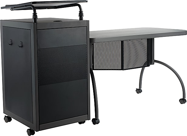National Public Seating Oklahoma Sound® Teacher's WorkPod Desk And Lectern Kit, 41"H x 24"W x 68"D, Charcoal Slate