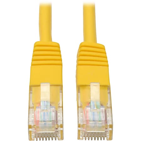Eaton Tripp Lite Series Cat5e 350 MHz Molded (UTP) Ethernet Cable (RJ45 M/M), PoE - Yellow, 50 ft. (15.24 m) - N002050YW