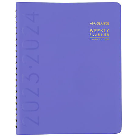 2023-2024 AT-A-GLANCE® Contemporary Academic Weekly/Monthly Planner, 8-1/4" x 11", Purple, July 2023 To June 2024, 70957X18