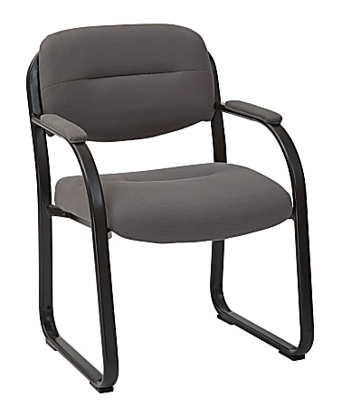 Office Star™ Work Smart™ Visitor's Chair, Fabric, Charcoal/Black