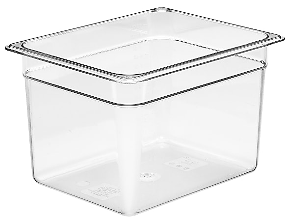 Cambro Camwear GN 1/2 Size 8" Food Pans, 8”H x 10-1/2”W x 12-3/4”D, Clear, Set Of 6 Pans