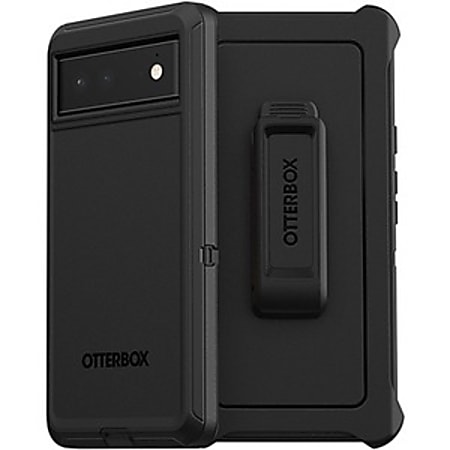 OtterBox Defender Rugged Carrying Case (Holster) Google Pixel 6 Smartphone - Black - Drop Resistant, Dirt Resistant, Dust Resistant, Lint Resistant, Bump Resistant, Scrape Resistant - Belt Clip - 6.9" Height x 3.8" Width x 1.4" Depth