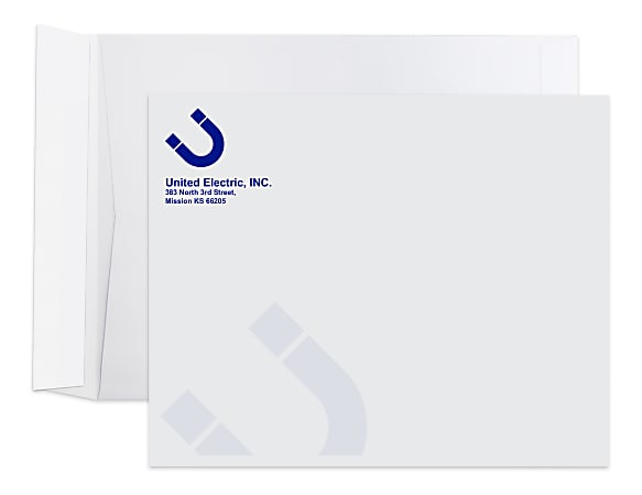 Peel & Seal, White Wove Open End Catalog Mailing Envelopes, 1-Color, Custom 9" x 12", Box Of 500