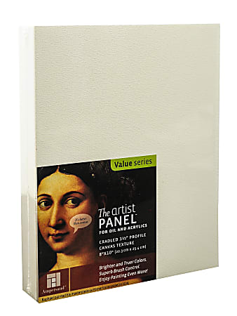 Ampersand Artist Panel Canvas Texture Cradled Profile, 8" x 10", 1 1/2", Pack Of 2