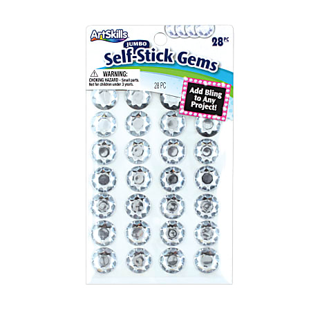 Artskills Clear Self Stick Gems Pack Of 28 - Office Depot