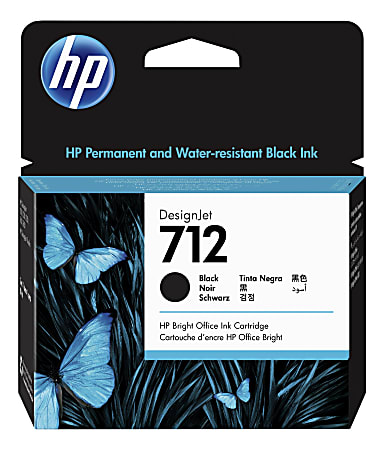HP 712 DesignJet Black Ink Cartridge, 3ED71A