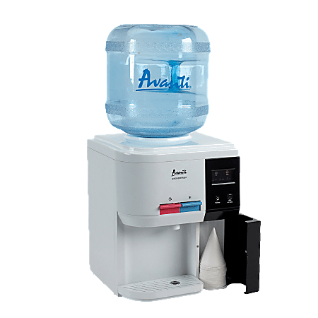 Avanti® Hot/Cold Table-Top Water Dispenser, 15 3/4" x 12 1/4" x 12 3/4", Black/White