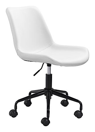 Zuo Modern Byron Faux Leather Mid Back Office Chair White