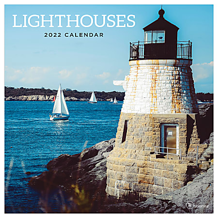 TF Publishing Scenic Wall Calendar, 12" x 12", Lighthouses, January To December 2022