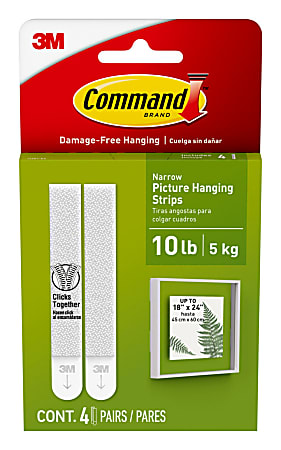 Command Narrow Picture Hanging Strip, 17207