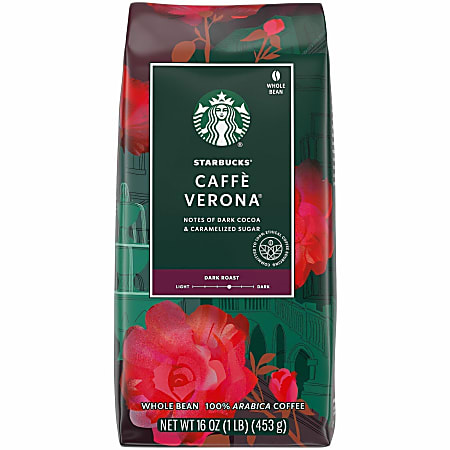 Starbucks&reg; Whole Bean Coffee, Dark Roast, Caffe Verona, 1 Lb Per Bag