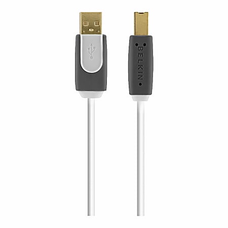 Belkin® Gold Series USB 2.0 Device Cable, A/B, 7', White