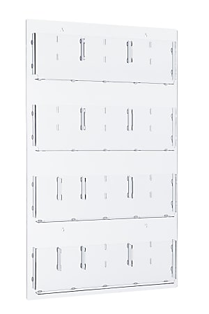 Alpine Adjustable Pockets Hanging Magazine Rack, 48”H x 29”W x 2”D, Clear
