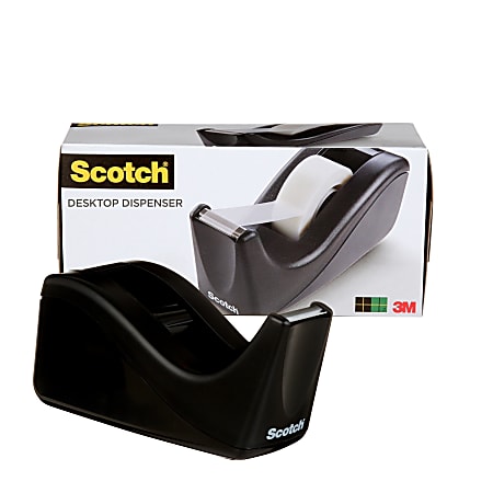 Scotch® Desktop Tape Dispenser, 1 Dispenser, 1 in. Core, Black, Home Office Supplies and School Supplies for College and Classrooms