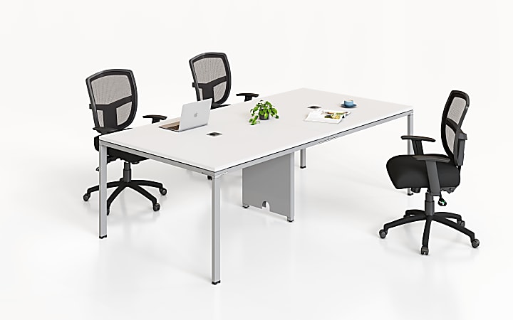 Boss Office Products Simple System Rectangular Conference Table 29 1 2 H x 95 W x 47 D White