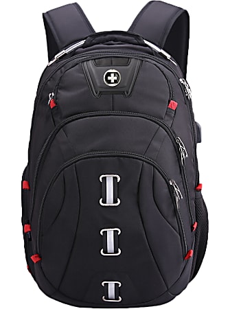 SwissDigital Pixel Business Backpack With 16.1" Laptop Pocket, Black