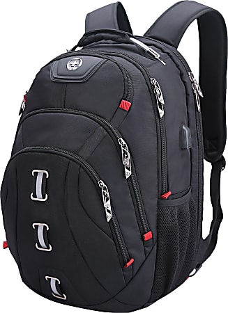 black leather gold zipper backpack Women's leather backpack with front pocket BLACK/GOLD