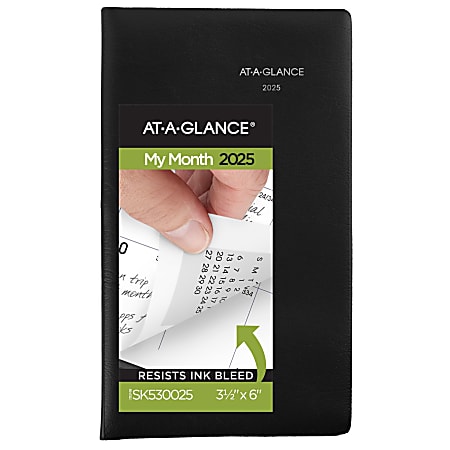 2025 AT-A-GLANCE® DayMinder® Monthly Planner, 3-1/2" x 6", Black, January 2025 To December 2025, SK530025