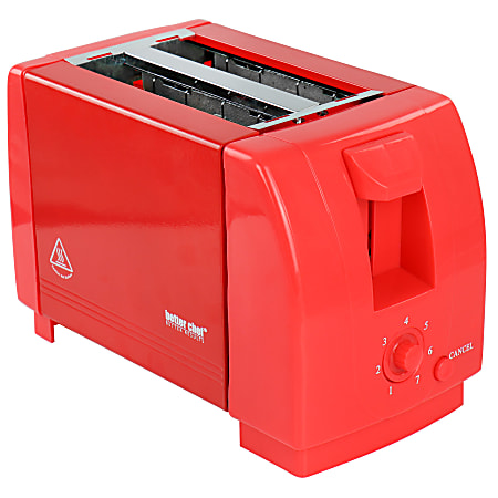 Better Chef Compact 2-Slice Wide Countertop Toaster, Red