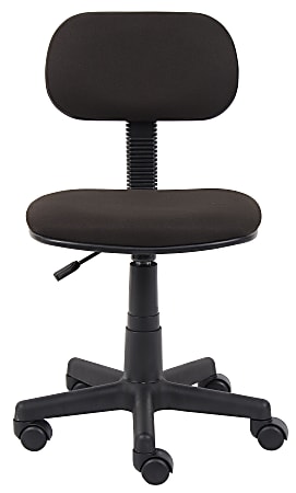 Boss Office Products Steno Fabric/Plastic Low-Back Task Chair, Black