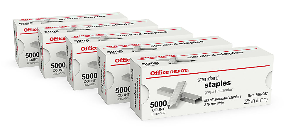 JAM Paper Standard Staples 12 Full Strip Purple Box Of 5000 Staples -  Office Depot