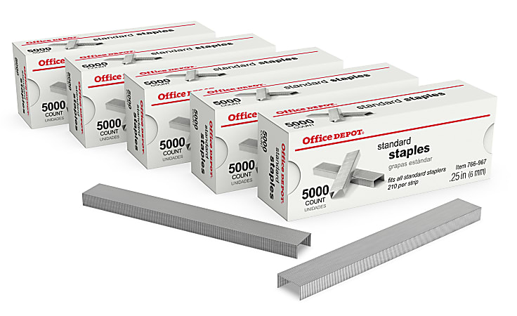 Basics Standard Stapler Staples, 1/4 Length, 50000 Count, 10-Pack  of 5000, Silver