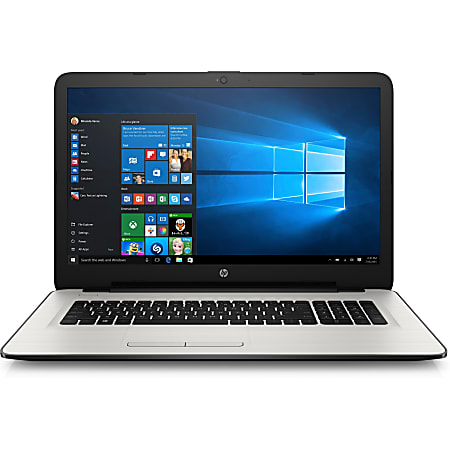 HP 17-x000 17-x031ds 17.3" Touchscreen Notebook - 1600 x 900 - Pentium N3710 - 8 GB RAM - 1 TB HDD - White Silver - Refurbished - Windows 10 Home 64-bit - Intel HD Graphics 405 - Bluetooth - 7.75 Hour Battery Run Time