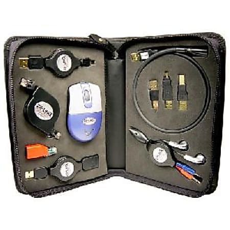 Cables Unlimited Ziplinq Deluxe USB 2.0 and Gigabit Retractable Road Warrior Kit