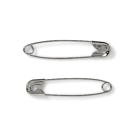 Medline Sterile Safety Pins, #2 Medium, Stainless Steel, Pack Of 100