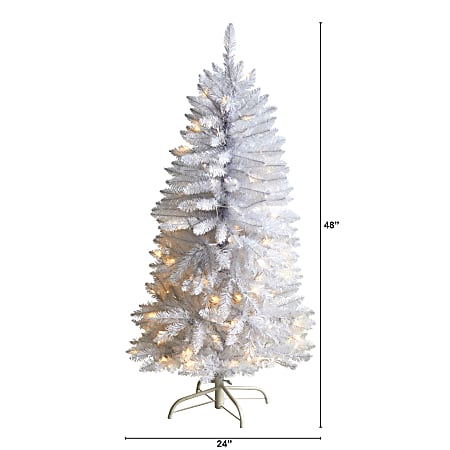 Nearly Natural Slim Artificial Christmas Tree 4 H White - Office Depot
