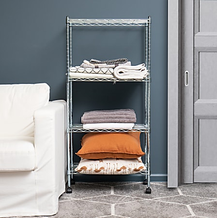 Mind Reader Alloy Collection Metal Adjustable 4 Tier Industrial