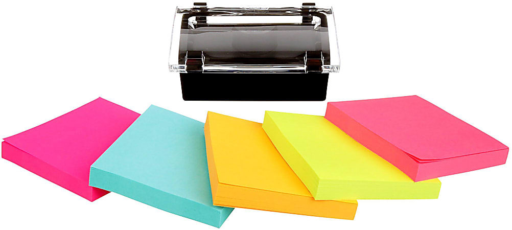 Post it Super Sticky Pop Up Notes with Black Dispenser 3 in x 3 in 12 Pads  90 SheetsPad 2x the Sticking Power Assorted Colors - Office Depot