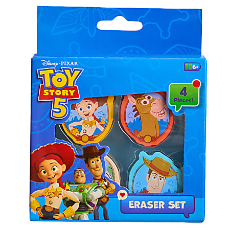 Toy Story 5 Licensed Eraser Set, 1-1/4" x 1-1/4", Set of 4 Erasers