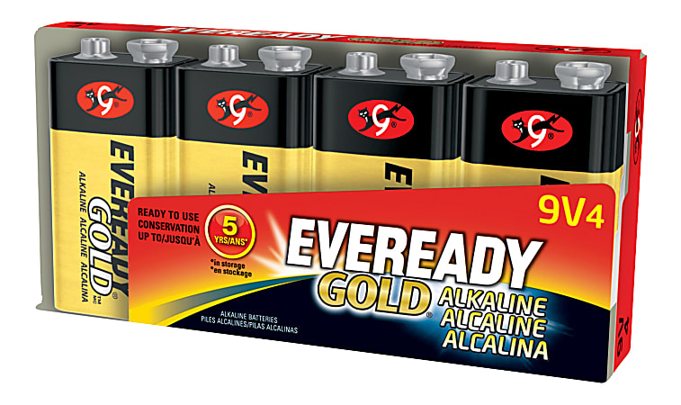 Eveready® 9-Volt Alkaline Batteries, Pack Of 4