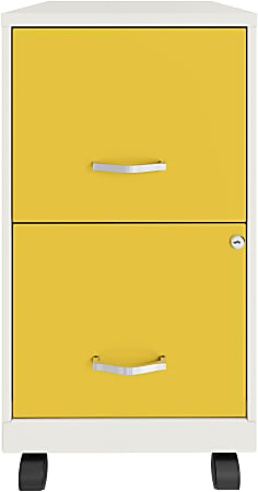 Realspace® SOHO Smart 18"D Vertical 2-Drawer Mobile File Cabinet, White/Gold