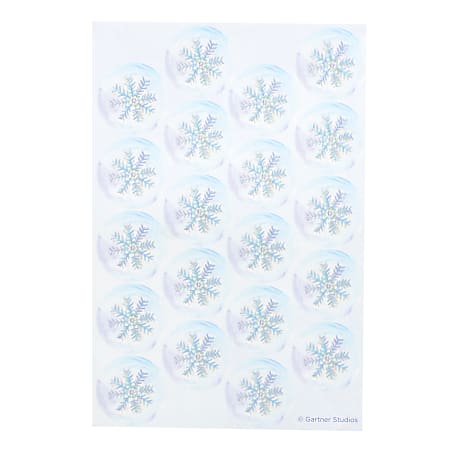 Gartner Studios® Holiday Envelope Seals, 1" Diameter, Blue Snowflakes