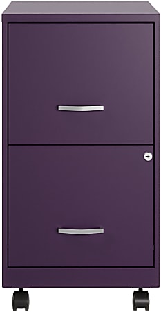 Realspace® SOHO Smart 18"D Vertical 2-Drawer Mobile File Cabinet, Purple