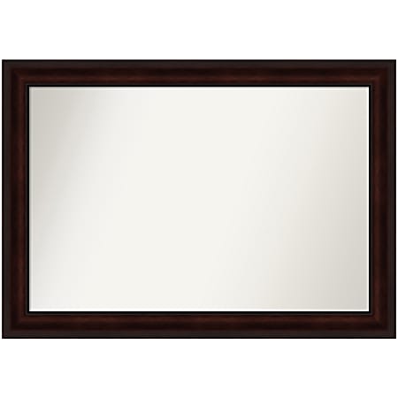 Amanti Art Non-Beveled Rectangle Framed Bathroom Wall Mirror, 29” x 41”, Coffee Bean Brown