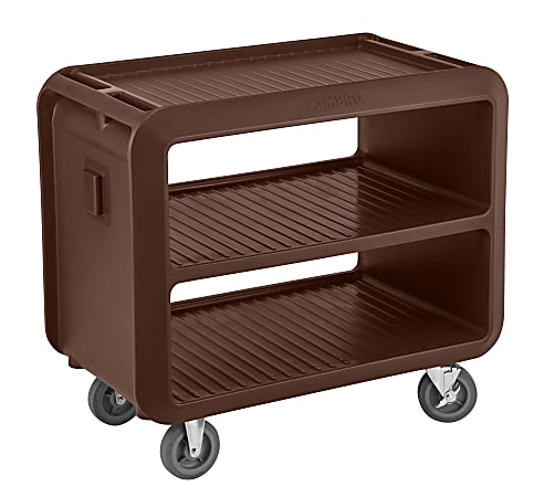 Cambro Service Cart Pro 3-Shelf Plastic Food Service Cart, 37-1/16"H x 23-13/16"W x 41-1/2"D, Dark Brown