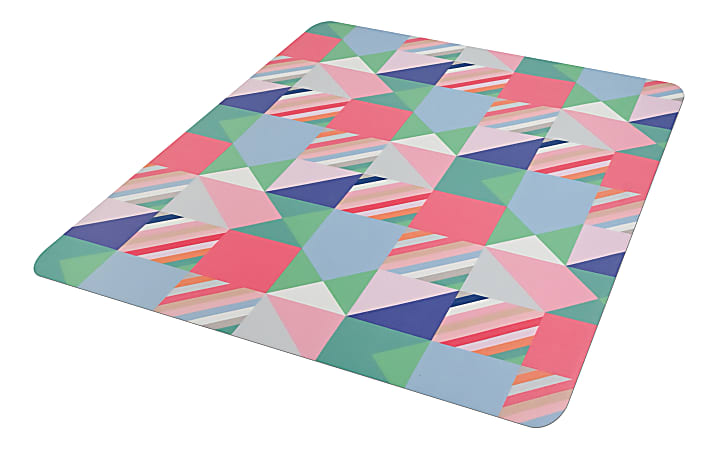 Realspace&reg; Decorative Vinyl Chair Mat For Low Carpet, 36" x 48", Digital Glitch