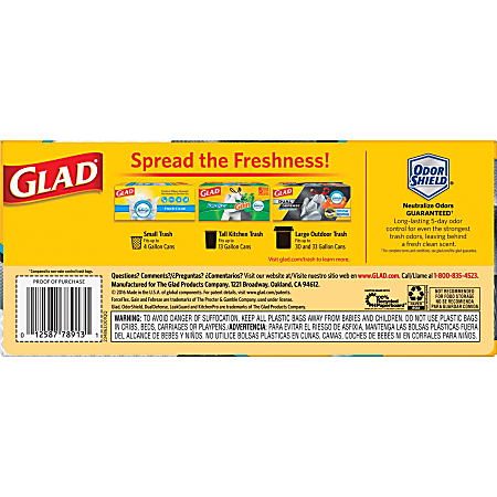 Glad ForceFlexPlus XL X Large Kitchen Drawstring Trash Bags Fresh