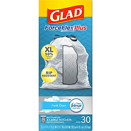 Glad Cherry Blossom ForceFlex MaxStrength 13-Gallon Trash Bags, 20-Pack