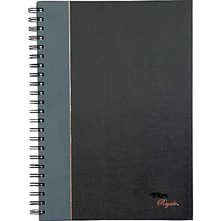 TOPS® Royale Wirebound Notebook, 8 1/4" x 11 3/4", Legal Ruled, 96 Sheets, Gray/Black