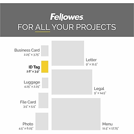 Fellowes Punched ID Card Glossy Thermal Laminating Pouches - Laminating Pouch/Sheet Size: 3.88 Fellowes Punched ID Card Glossy Thermal Laminating Pouches - Laminating Pouch/Sheet Size: 3.88