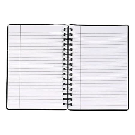 TOPS® Leatherette Executive Notebook, 5 7/8" x 8 1/4", Legal Ruled, 96 Sheets, Black
